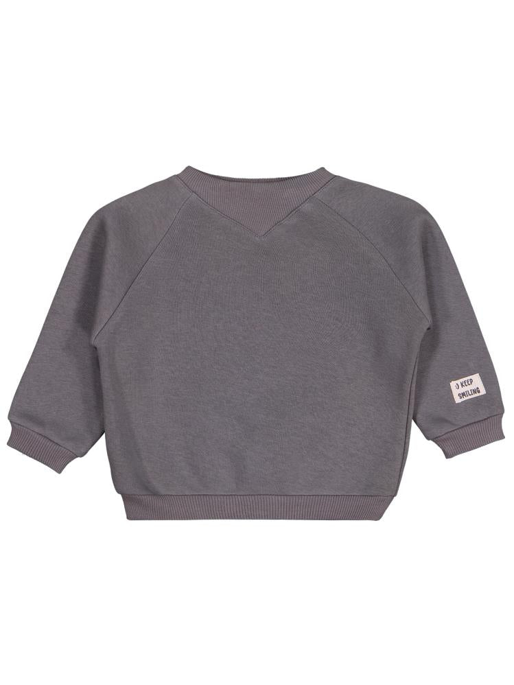 Civil Baby Keep Smiling Etiketli Basic 6-18 Ay Sweatshirt - Gri