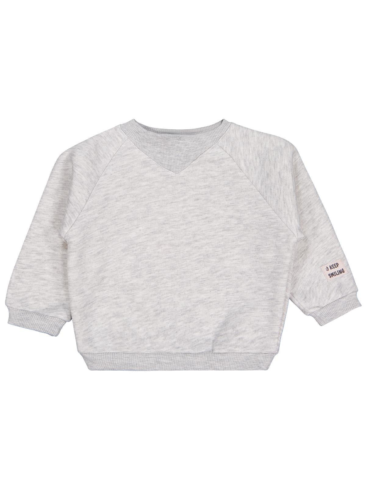 Civil Baby Keep Smiling Etiketli Basic 6-18 Ay Sweatshirt - Gri