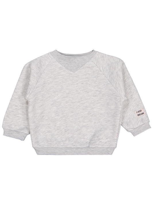 Civil Baby Keep Smiling Etiketli Basic 6-18 Ay Sweatshirt - Gri
