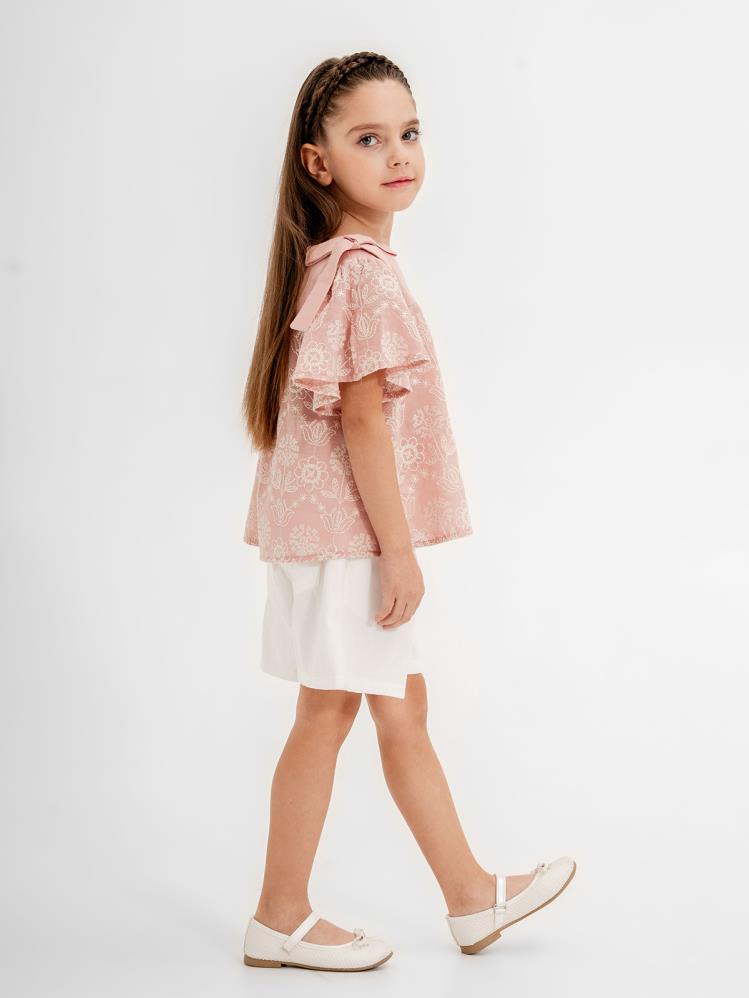 Cocoland Çiçek Desenli Şortlu 2-5 Yaş Takım - Pudra