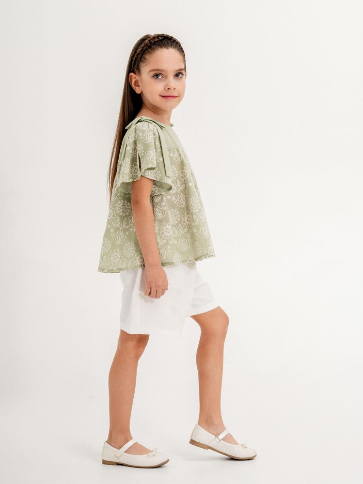 Cocoland Çiçek Desenli Şortlu 2-5 Yaş Takım - Yeşil