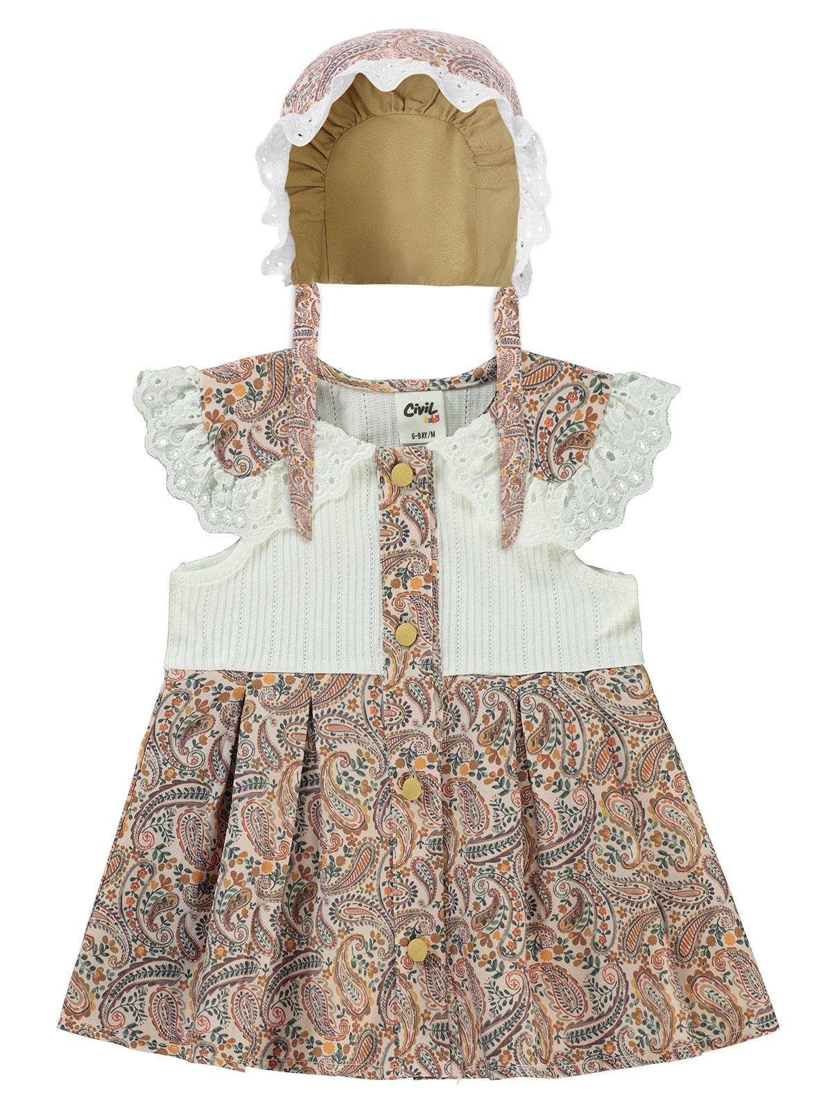 Civil Baby Şapkalı 6-18 Ay Elbise - Hardal