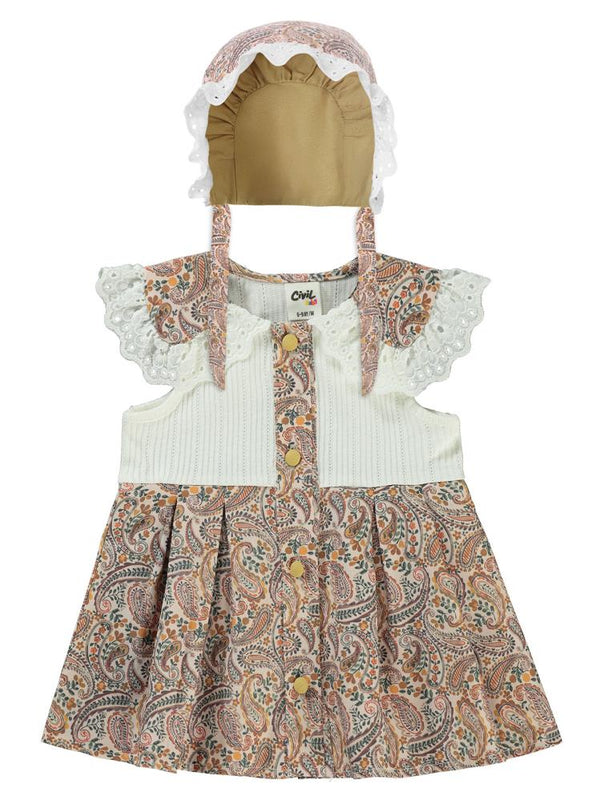 Civil Baby Şapkalı 6-18 Ay Elbise - Hardal