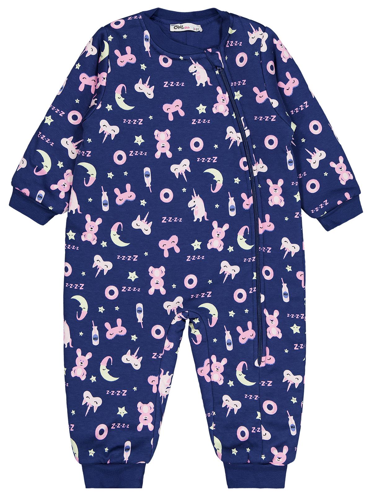 Civil Girls Unicorn Ve Uyku Empirme 90 Gr 2-5 Yaş Uyku Tulumu - Mavi