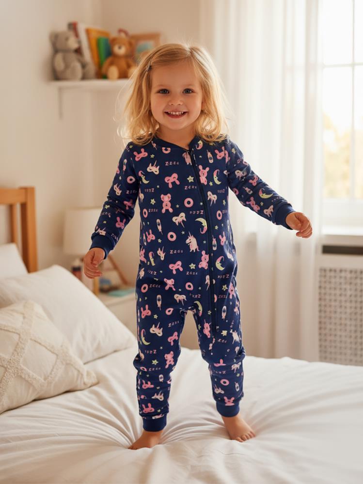 Civil Girls Unicorn Ve Uyku Empirme 90 Gr 6-9 Yaş Uyku Tulumu - Mavi