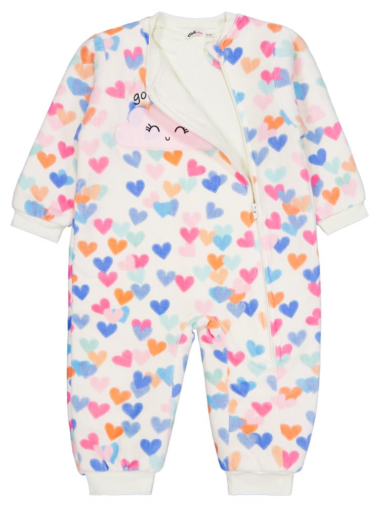 Civil Girls Renkli Kalpler Empirme 60 Gr 2-5 Yaş Uyku Tulumu - Bej