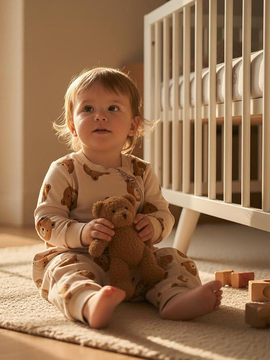 Civil Baby Ayıcık Empirme | Pamuklu Süprem | Uzun Kollu Bisiklet Yaka | 1.2 TOG Uyku Tulumu - Bej