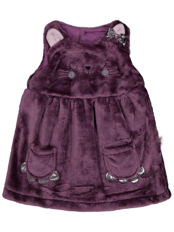 Civil Baby Cep Detaylı Kedi Nakışlı 6-18 Ay Elbise - Lila
