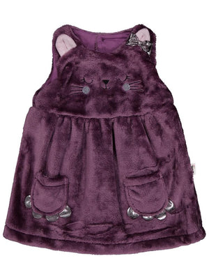 Civil Baby Cep Detaylı Kedi Nakışlı 6-18 Ay Elbise - Lila