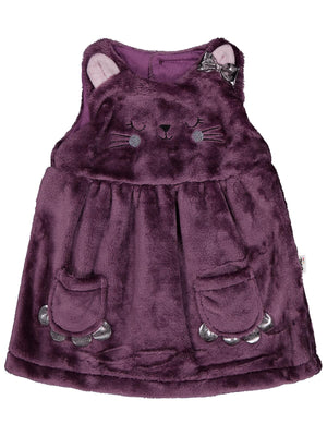 Civil Baby Cep Detaylı Kedi Nakışlı 6-18 Ay Elbise - Lila