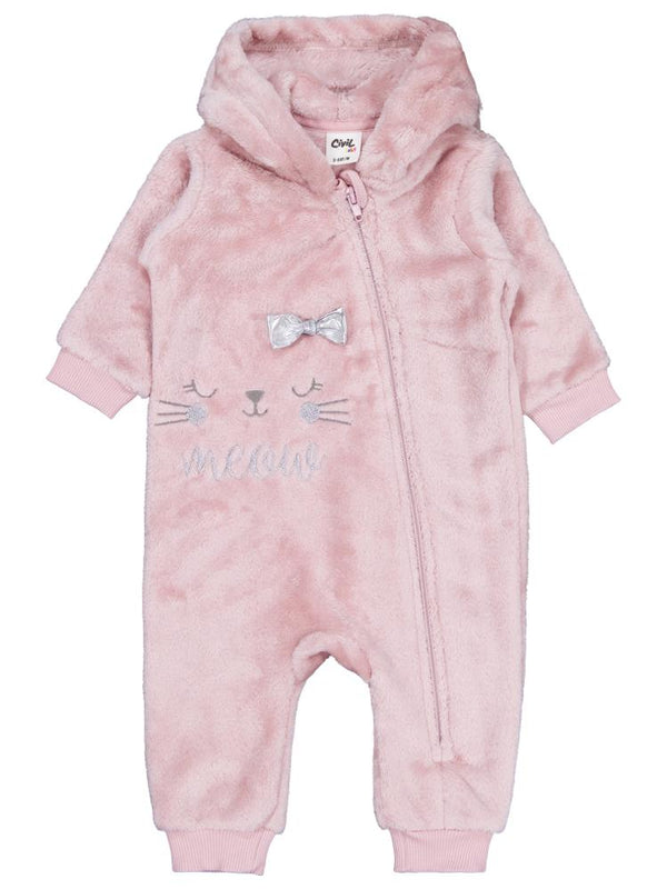 Civil Baby Fiyonk Meow Nakışlı 6-18 Ay Tulum - Lila