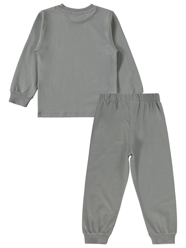 Kukuli Baskılı 2-5 Yaş Pijama Takımı - Gri