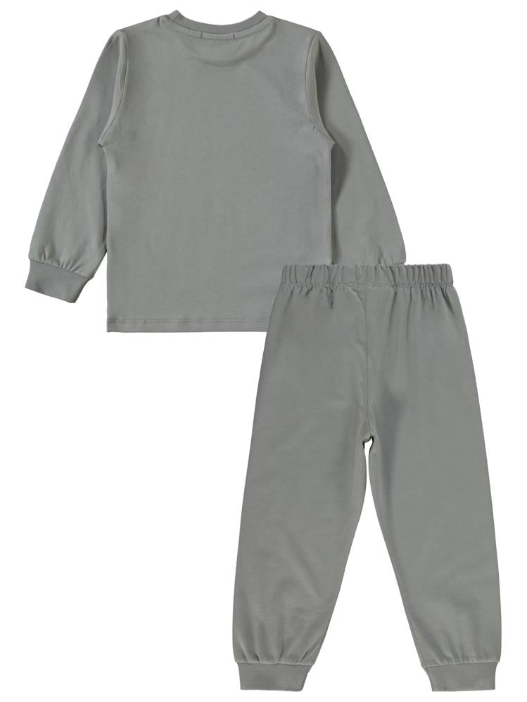 Kukuli Baskılı 2-5 Yaş Pijama Takımı - Gri