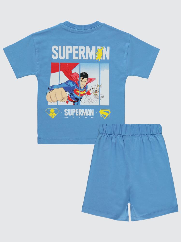 Civil Boys Süperman & Krypto Baskılı 2-5 Yaş Takım - Mavi