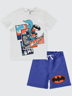 Batman Baskılı 2-5 Yaş Takım - Beyaz