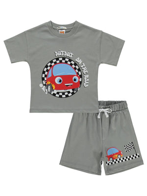 Dütdüt On The Baskılı 2-5 Yaş Takım - Gri