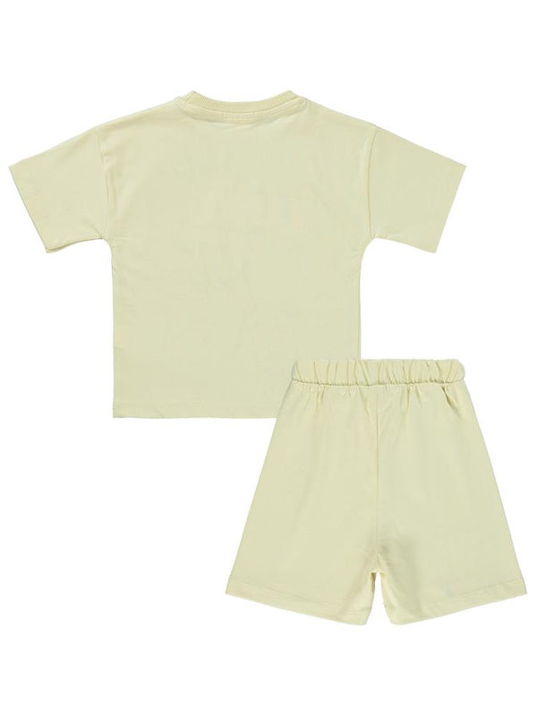 Kukuli Baskılı 2-5 Yaş Takım - Bej