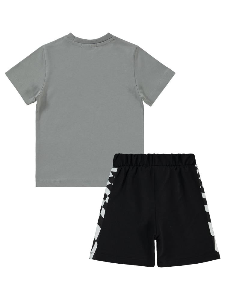 Düt Düt Baskılı 2-5 Yaş Takım - Gri