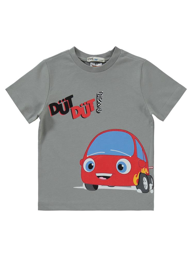 Düt Düt Baskılı 2-5 Yaş Takım - Gri