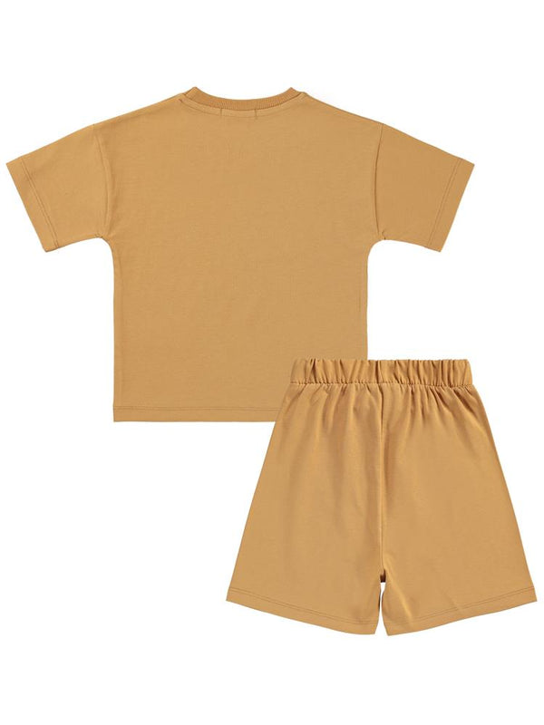 Kukuli Baskılı 2-5 Yaş Takım - Turuncu