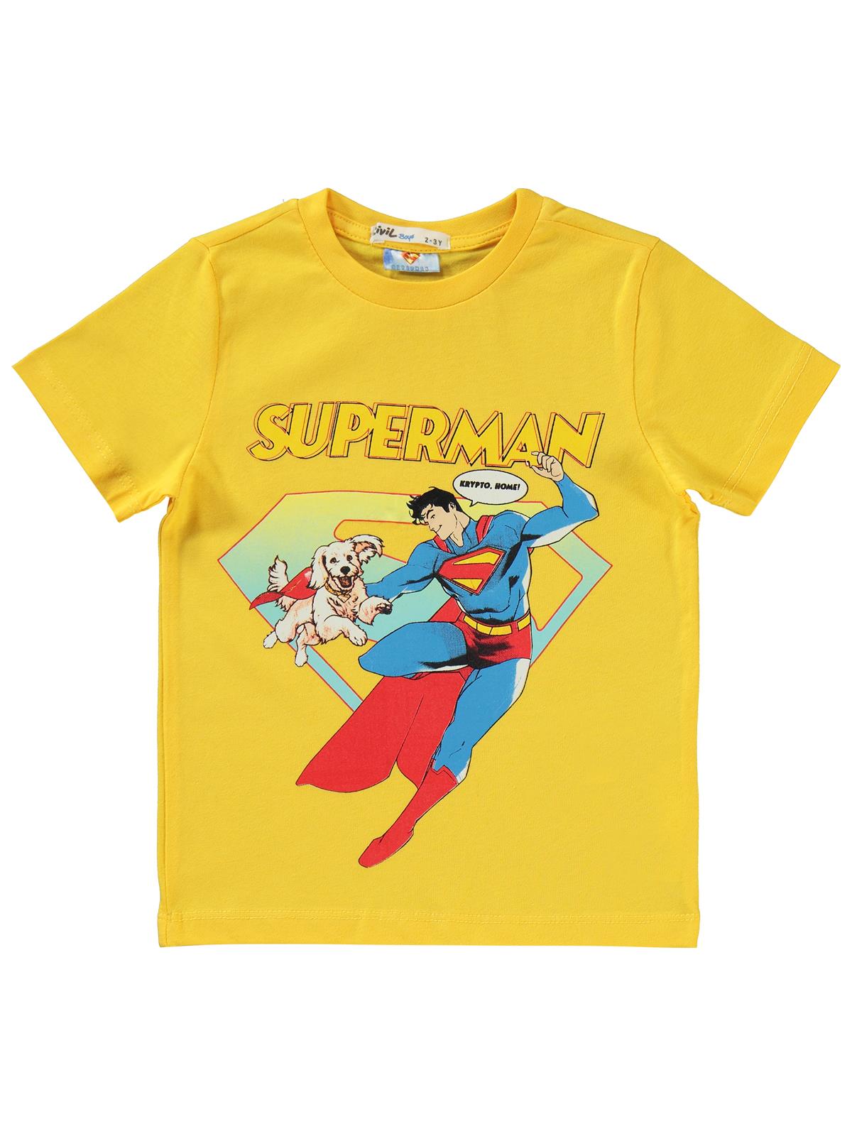 Süperman Krypto Baskılı 2-5 Yaş Takım - Sarı