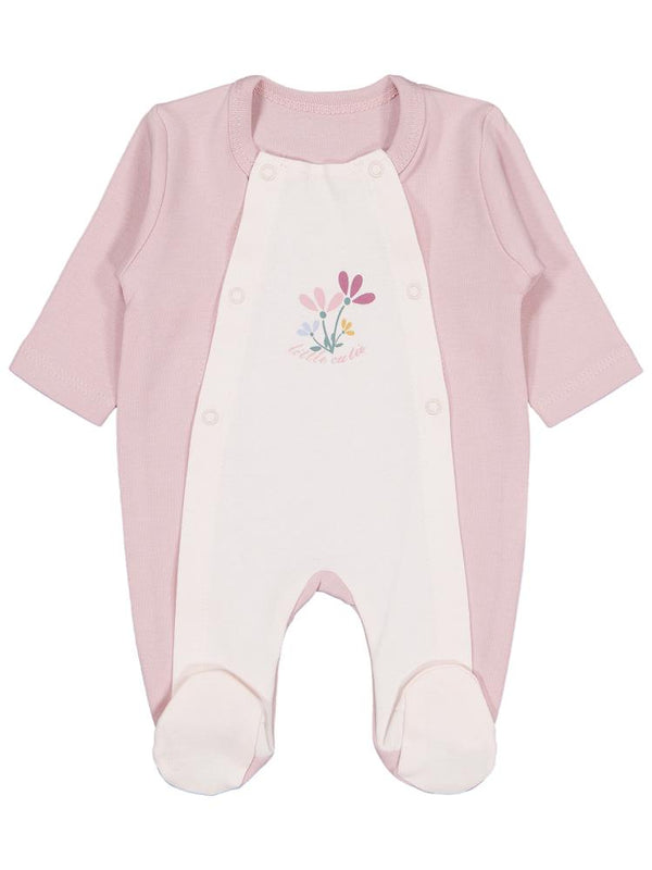 Civil Baby Çıtır Çiçek Emprime Prematüre Tulum - Fil Dişi