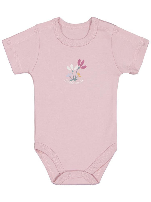 Civil Baby Çiçek Baskılı Prematüre Çıtçıtlı Badi - Pembe