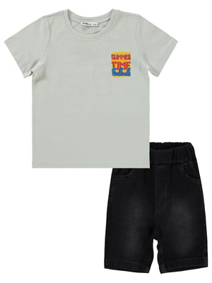 Civil Boys Aloha Baskılı 2-5 Yaş Takım - Gri