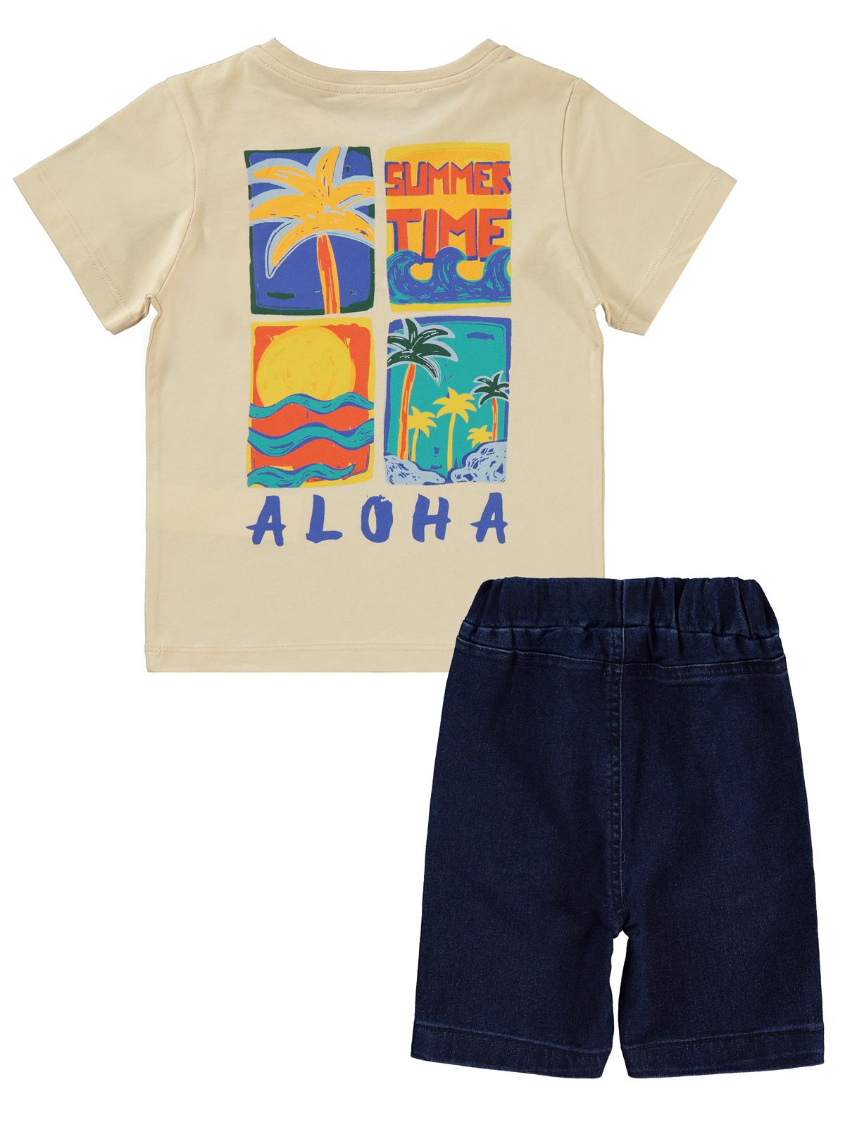 Civil Boys Aloha Baskılı 2-5 Yaş Takım - Fil Dişi