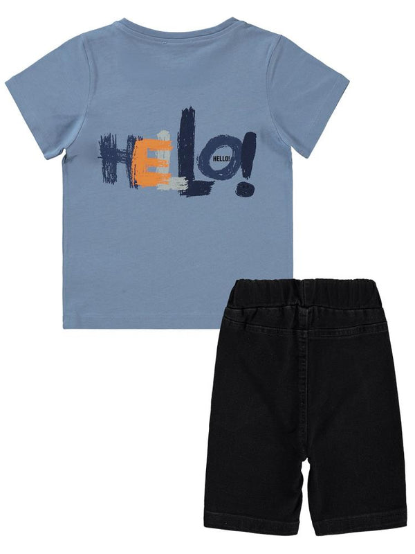 Civil Boys Hello Baskılı 2-5 Yaş Takım - Mavi