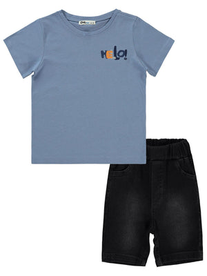 Civil Boys Hello Baskılı 2-5 Yaş Takım - Mavi