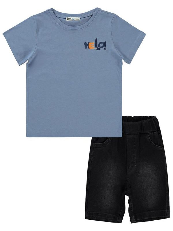 Civil Boys Hello Baskılı 2-5 Yaş Takım - Mavi