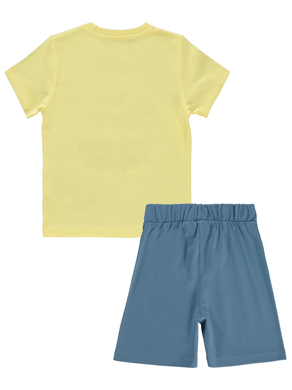 Civil Boys Ağzı Açılan Aslan Nakışlı 2-5 Yaş Pijama Takımı - Sarı