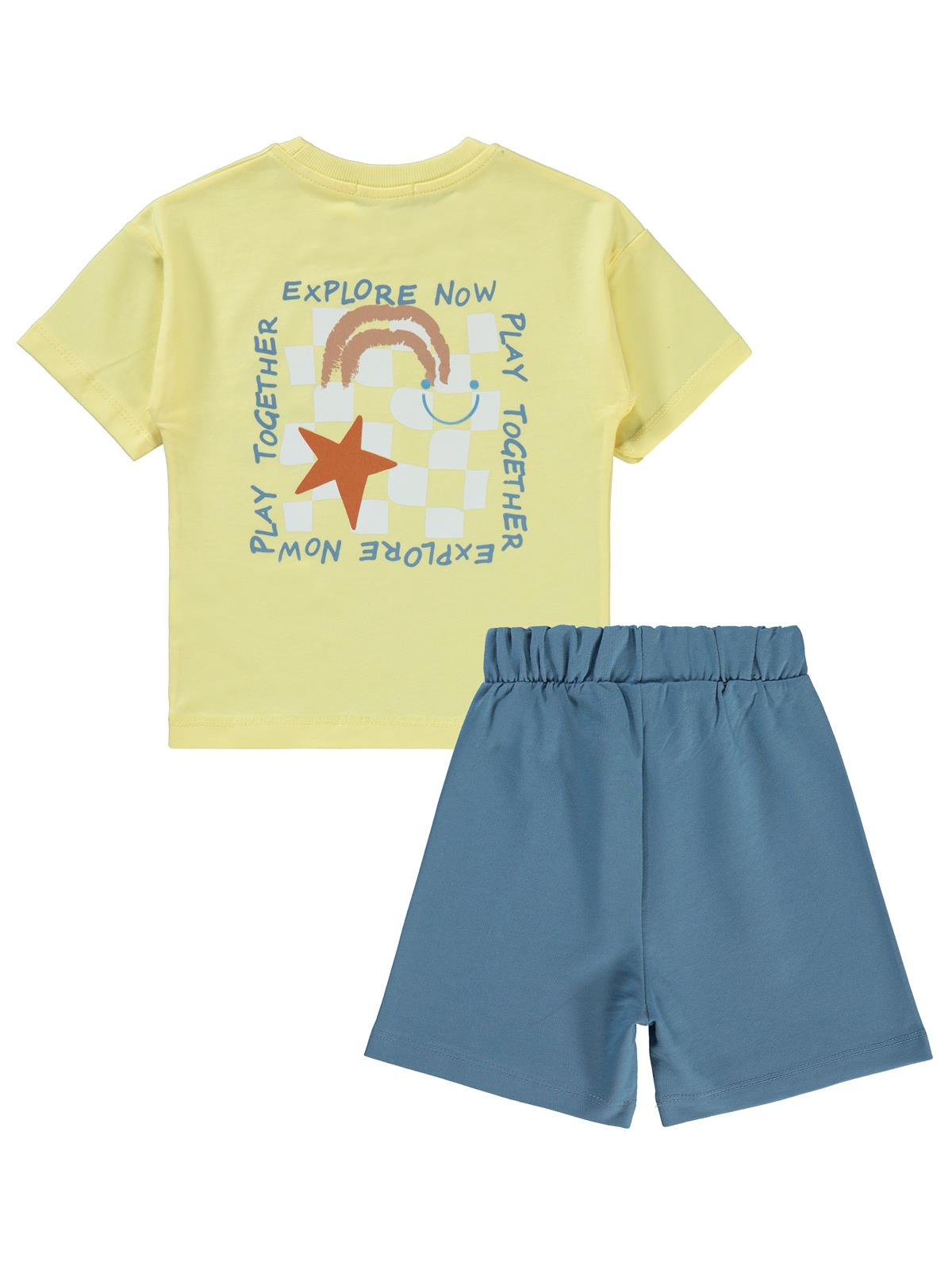 Civil Boys Dama Baskılı 2-5 Yaş Takım - Sarı