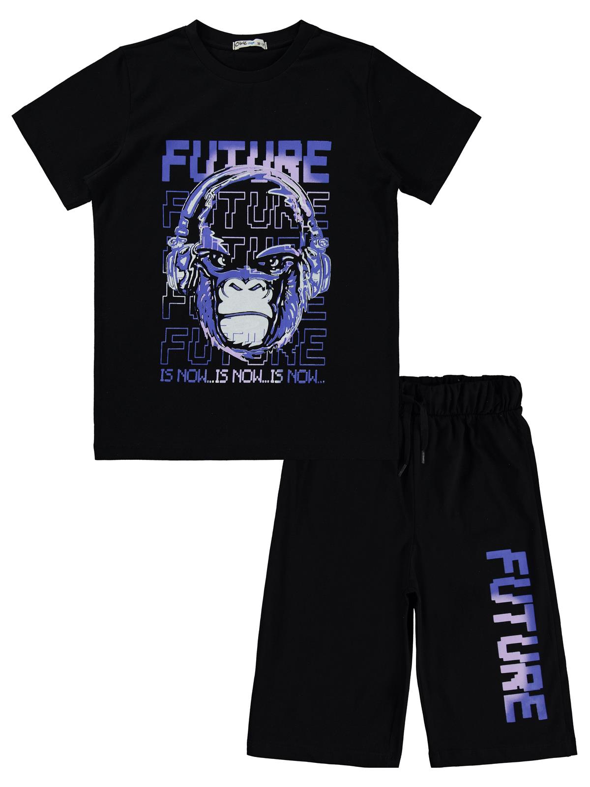 Civil Boys Future Baskılı 10-13 Yaş Pijama Takımı - Siyah