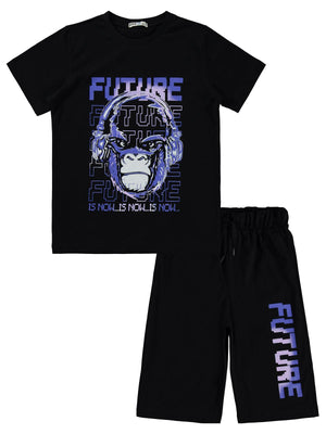 Civil Boys Future Baskılı 10-13 Yaş Pijama Takımı - Siyah