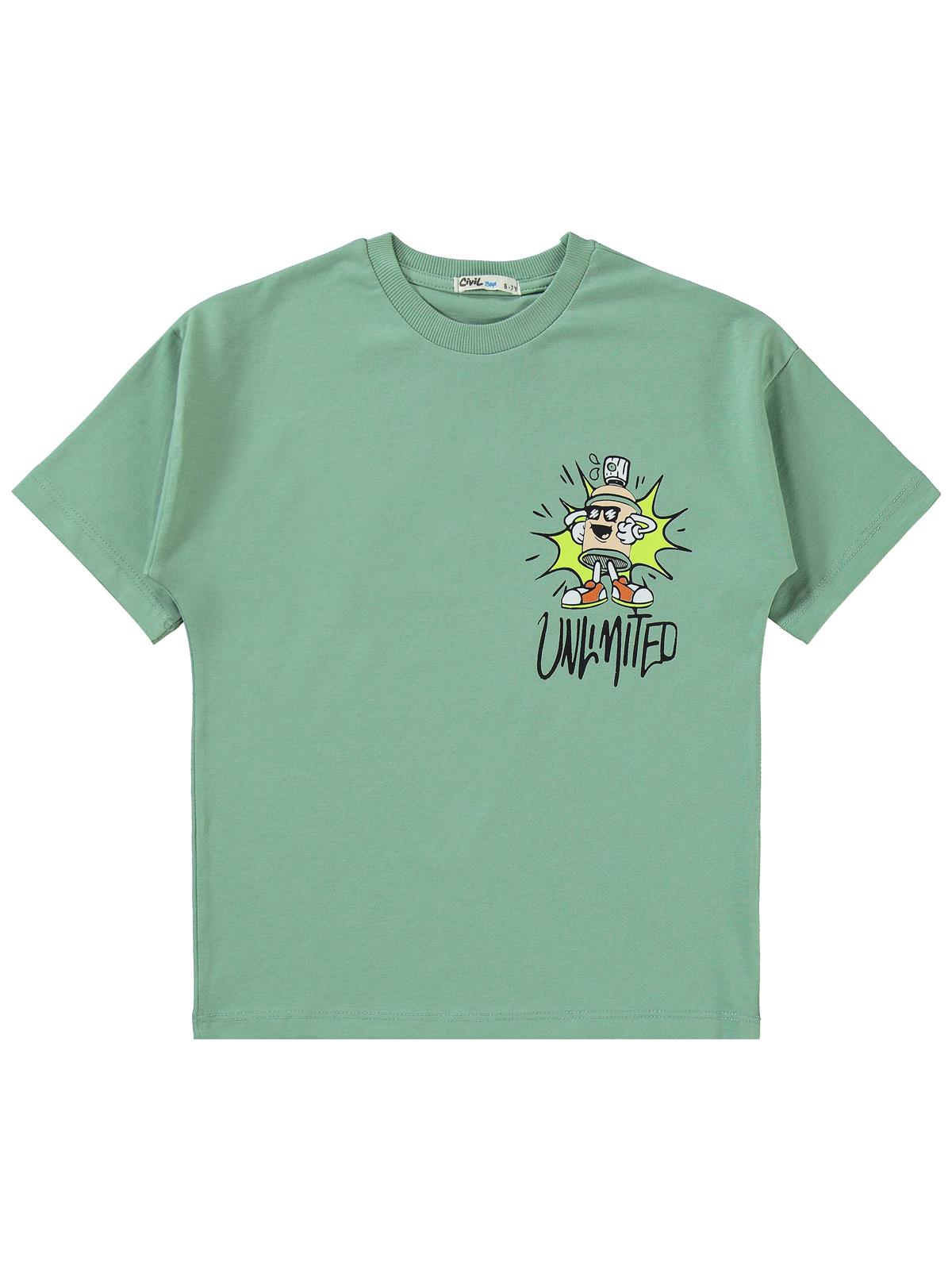 Civil Boys Kurukafa Baskılı 6-9 Yaş Pijama Takımı - Haki