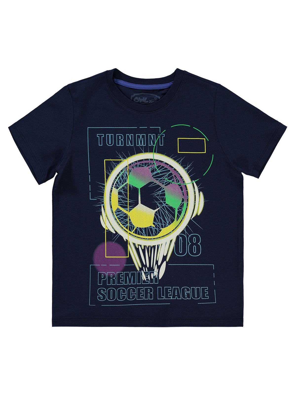 Civil Boys Premier Top Baskılı 6-9 Yaş Tişört - Lacivert
