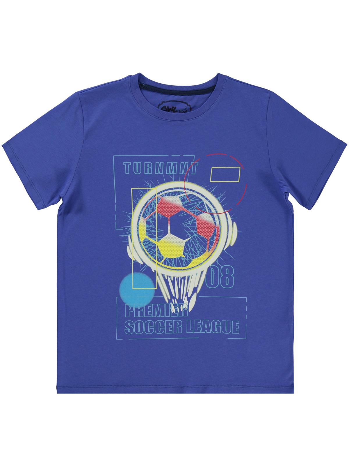 Civil Boys Premier Top Baskılı 6-9 Yaş Tişört - Mavi