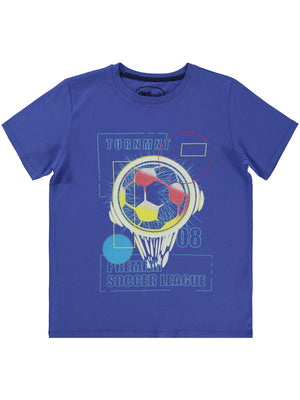 Civil Boys Premier Top Baskılı 6-9 Yaş Tişört - Mavi