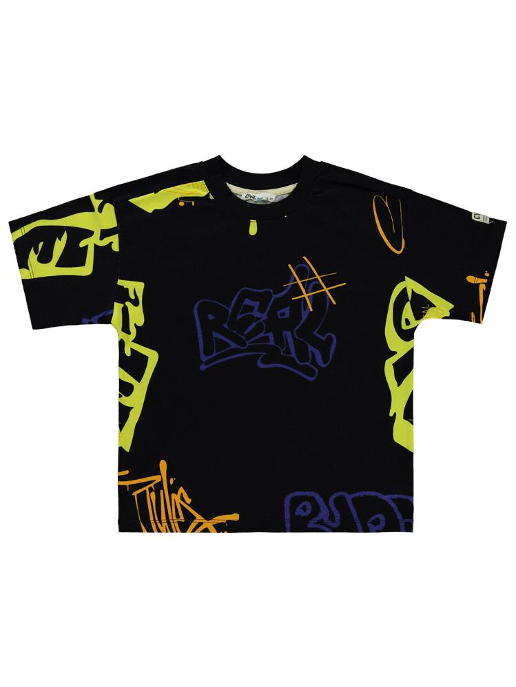 Civil Boys Graffiti Empirme 10-13 Yaş Tişört - Siyah