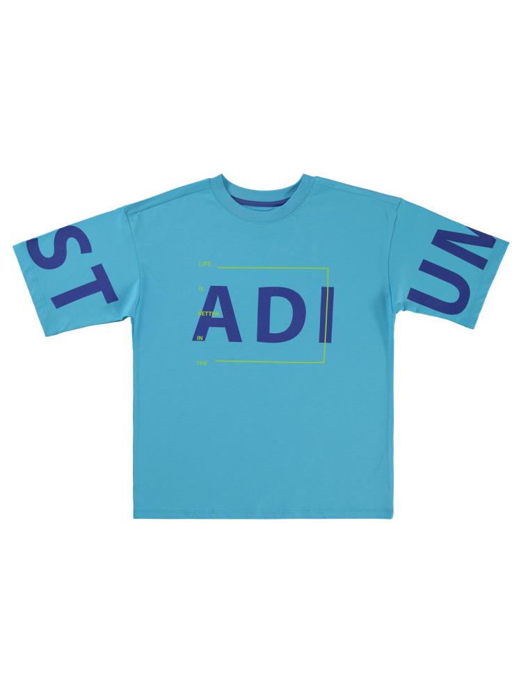 Civil Boys Stadıum Baskılı 10-13 Yaş Tişört - Mavi