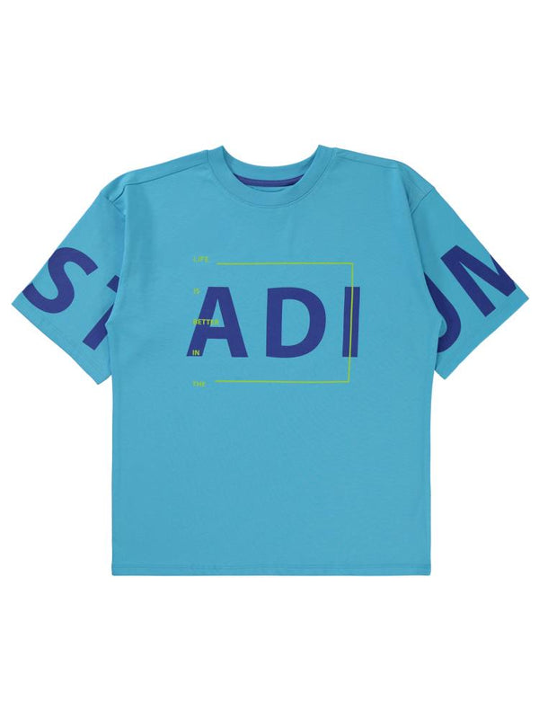 Civil Boys Stadıum Baskılı 10-13 Yaş Tişört - Mavi