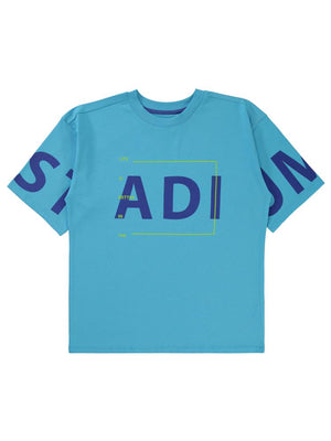 Civil Boys Stadıum Baskılı 10-13 Yaş Tişört - Mavi