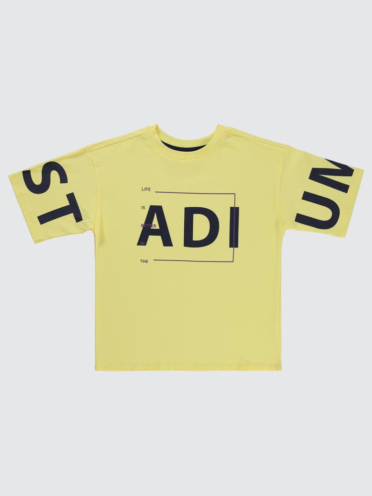 Civil Boys Stadıum Baskılı 10-13 Yaş Tişört - Sarı