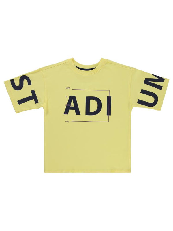 Civil Boys Stadıum Baskılı 10-13 Yaş Tişört - Sarı