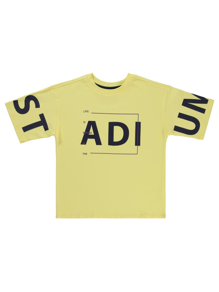 Civil Boys Stadıum Baskılı 10-13 Yaş Tişört - Sarı