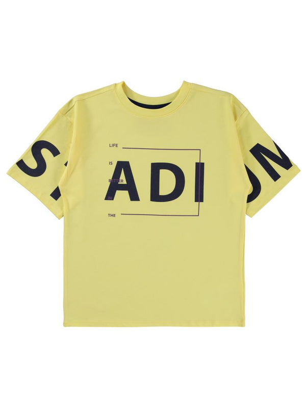 Civil Boys Stadıum Baskılı 10-13 Yaş Tişört - Sarı