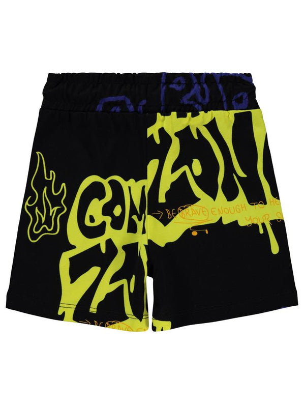 Civil Boys Graffiti Empirme 10-13 Yaş Şort - Siyah