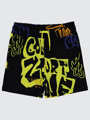 Civil Boys Graffiti Empirme 6-9 Yaş Şort - Siyah